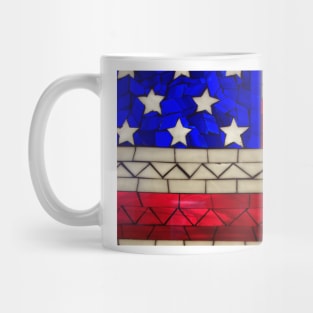 Detail - American Flag Stained Glass Mug